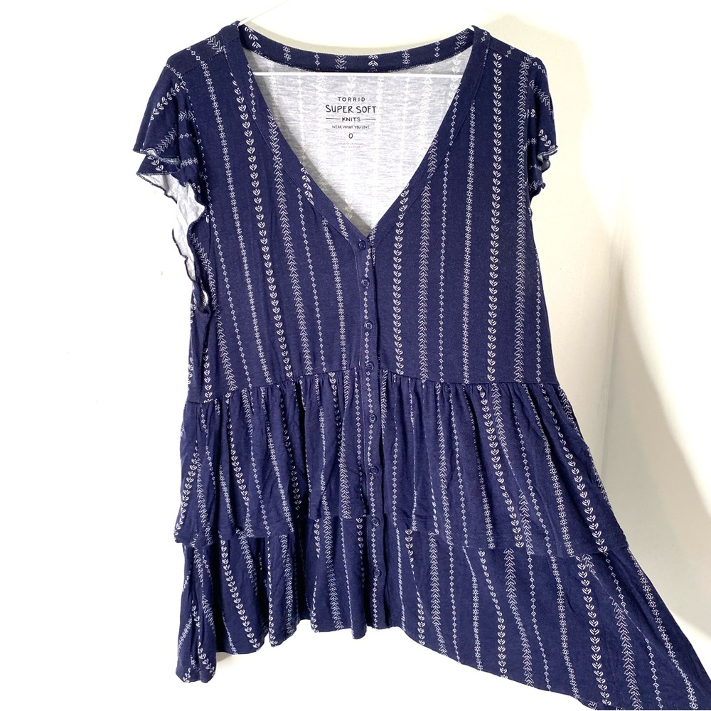 Torrid Navy Blue Short Sleeve Top